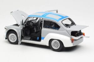 Fiat Abarth 1000 TCR Gris Mate Franjas Azules AUTOart 1:18 72642 Metal - imagen 5 de 8