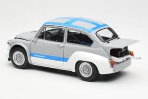 Fiat Abarth 1000 TCR Gris Mate Franjas Azules AUTOart 1:18 72642 Metal - imagen 7 de 8