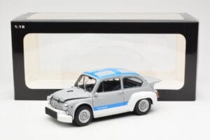Fiat Abarth 1000 TCR Gris Mate Franjas Azules AUTOart 1:18 72642 Metal - imagen 8 de 8