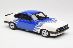 Ford Capri Mk2 3.0 Blanco con Franjas Azules Minichamps 1:18 155788600 Metal - imagen 4 de 6