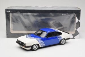 Ford Capri Mk2 3.0 Blanco con Franjas Azules Minichamps 1:18 155788600 Metal - imagen 6 de 6