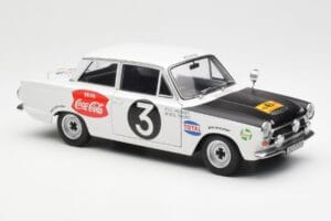 Ford Cortina Mk1 #3 P. Hughes / B. Young African Safari Rally 1964 AUTOart 1:18 86428 Metal - imagen 6 de 8