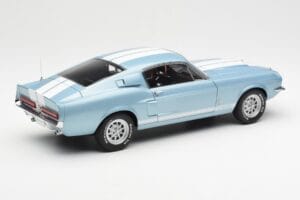 Ford Mustang Shelby GT500 Azul Claro Metalizado Con Franjas Blancas AUTOart 1:18 72907 Metal - imagen 3 de 8