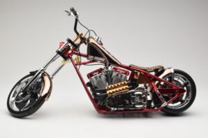 Harley-Davidson West Coast Choppers Diablo Soft Tail Oro Rojo Minichamps 1:5 JJ04-05-03 Metal - imagen 3 de 6