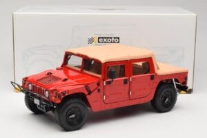 Hummer H1 Soft Top Rojo Exoto 1:18 01805 Metal - imagen 8 de 8