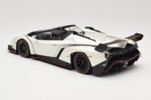 Lamborghini Veneno Roadster Blanco Con Línea Roja Kyosho 1:18 C09502W Metal - imagen 5 de 6