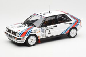 Lancia Delta HF 4WD #4 M. Alen / I. Kivimaki Martini Rally 1000 Lakes 1987 Kyosho 1:18 08960B Metal