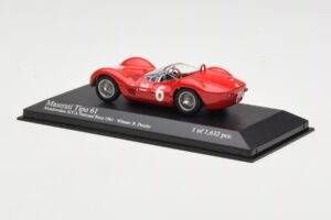 Maserati Tipo 61 #6 R. Penske SCCA National Race Meadowdale 1961 Minichamps 1:43 400611206 Metal - imagen 3 de 4