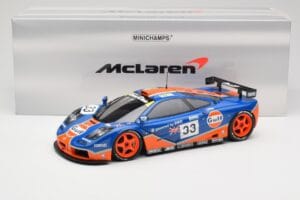McLaren F1 GTR Gulf Racing #33 S. Bellm / A. Weaver / J. Lehto 24 Hours of Le Mans 1996 Minichamps 1:18 530133633 Metal - imagen 8 de 8