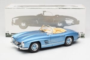 Mercedes 300 SL W198 Roadster Hardtop Light Blue Metallic Minichamps 1:18 180039042 Metal - imagen 9 de 9