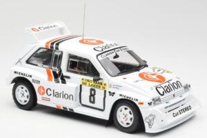 MG Metro 6R4 #8 P. Eklund / D. Whittock Rally Finland 1986 Sun Star 1:18 5536 Metal - imagen 6 de 8