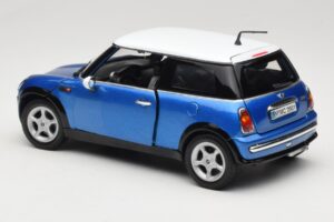 Mini Cooper R50 Azul con Techo Blanco Mondo Motors 1:18 MINI004 Metal - imagen 7 de 8