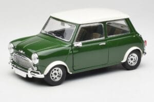 Mini Cooper S British Racing Verde & Old English Blanco Solido 1:18 8021 Metal