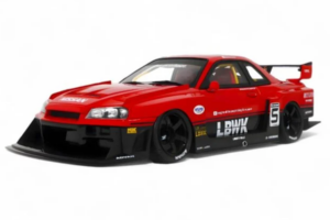 Nissan Skyline ER34 LB Super Silhouette Active Red GT Spirit 1:18 GT570 Resina