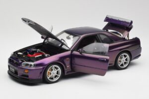 Nissan Skyline GT-R R34 V-Spec Midnight Morado AUTOart 1:18 77305 Metal - imagen 2 de 8