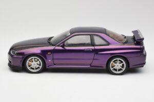 Nissan Skyline GT-R R34 V-Spec Midnight Morado AUTOart 1:18 77305 Metal - imagen 4 de 8