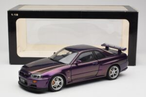Nissan Skyline GT-R R34 V-Spec Midnight Morado AUTOart 1:18 77305 Metal - imagen 8 de 8
