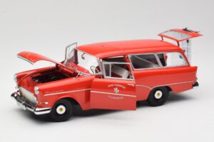 Opel Rekord P1 Caravan Feuerwehr Neuenkirchen Minichamps 1:18 180043291 Metal - imagen 2 de 8