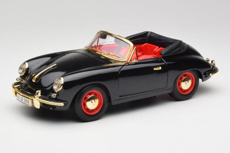 Porsche 356B Cabriolet Negro Bburago 1:18 3031D Metal