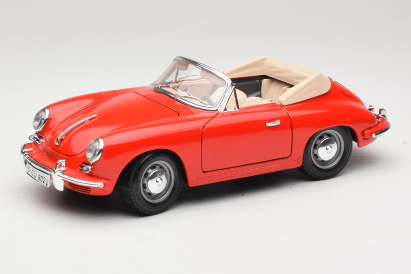 Porsche 356B Descapotable Rojo Tchibo 1:18 45703 Metal