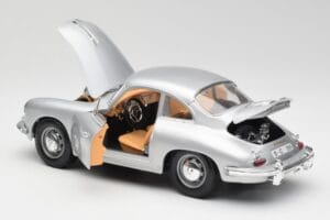 Porsche 356B Plata & Interior Marrón Bburago 1:18 3021-M2 Metal - imagen 5 de 8