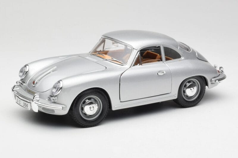 Porsche 356B Plata & Interior Marrón Bburago 1:18 3021-M2 Metal