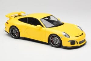 Porsche 911 991 GT3 Racing Amarillo & Llantas Plata Minichamps 1:18 110062722 Metal - imagen 6 de 8
