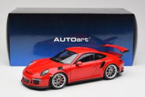 Porsche 911 991 GT3 RS Guards Rojo Llantas Plata AUTOart 1:18 78165 Metal - imagen 8 de 8