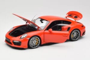 Porsche 911 991 Turbo S Lava Orange Minichamps 1:18 110067120 Metal - imagen 2 de 8