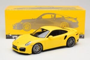 Porsche 911 991 Turbo S Amarillo Con Llantas Plata Minichamps 1:18 110062322 Metal - imagen 8 de 8