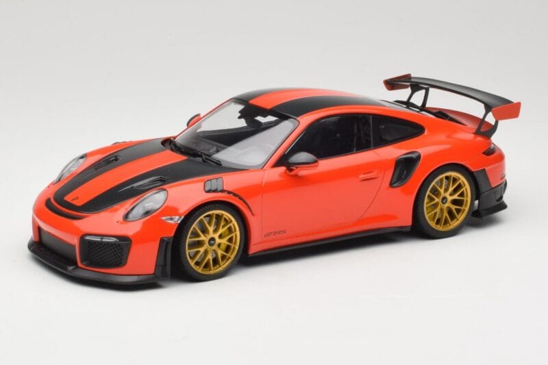 Porsche 911 991.2 GT2 RS Naranja Weissach Package Llantas Doradas Minichamps 1:18 155068305 Metal