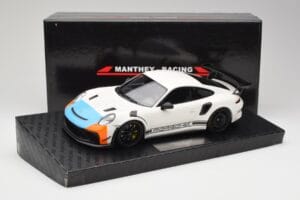 Porsche 911 991.2 GT3 RS Manthey Racing Blanco & Azul & Naranja Minichamps 1:18 MR-911-GT3RS-1805 Metal - imagen 6 de 6