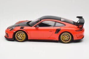 Porsche 911 991.2 GT3 RS Weissach Package Lava Orange Llantas Magnesio Doradas Minichamps 1:18 153068227 Metal - imagen 3 de 6