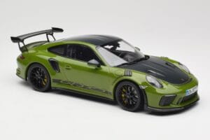 Porsche 911 991.2 GT3 RS Weissach Package Lizard Green Wording & Llantas Magnesio Negras Minichamps 1:18 155068232 Metal - imagen 4 de 6