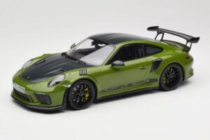 Porsche 911 991.2 GT3 RS Weissach Package Lizard Green Wording & Llantas Magnesio Negras Minichamps 1:18 155068232 Metal