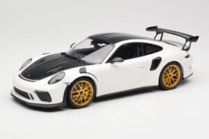 Porsche 911 991.2 GT3 RS Weissach Package Blanco Llantas Magnesio Doradas Minichamps 1:18 153068238 Metal