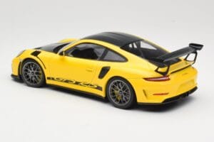 Porsche 911 991.2 GT3 RS Amarillo Weissach Package Platinum Wheels Minichamps 1:18 155068221 Metal - imagen 5 de 6