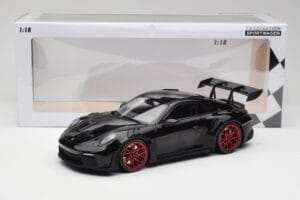 Porsche 911 992 GT3 RS Negro & Llantas Rojas & Decor Negro Minichamps 1:18 153062240 Metal - imagen 6 de 6