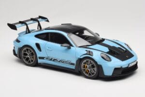 Porsche 911 992 GT3 RS Weissach Pack Gulf Blue Norev 1:18 187367 Metal - imagen 6 de 8