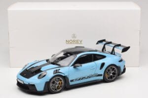 Porsche 911 992 GT3 RS Weissach Pack Gulf Blue Norev 1:18 187367 Metal - imagen 8 de 8