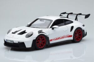 Porsche 911 992 GT3 RS Blanco Pyro Rojo Norev 1:18 187352 Metal