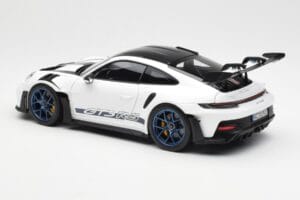 Porsche 911 992 GT3 Weissach Package Blanco & Azul Índigo Norev 1:18 187353 Metal - imagen 7 de 8