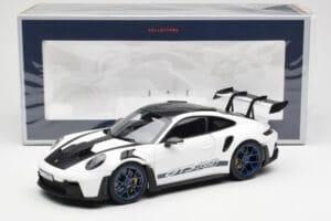 Porsche 911 992 GT3 Weissach Package Blanco & Azul Índigo Norev 1:18 187353 Metal - imagen 8 de 8