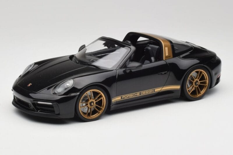 Porsche 911 992 Targa Porsche Design Negro & Oro Concept Minichamps 1:18 PORSCHE001 Metal