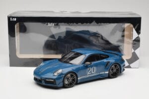 Porsche 911 992 Turbo S Sport Design Package Gentian Blue Metallic Minichamps 1:18 155069170 Metal - imagen 6 de 6