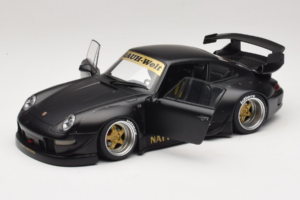 Porsche 911 993 RWB Matt Black With Gold Wheels AUTOart 1:18 78154 Compuesto - imagen 2 de 8