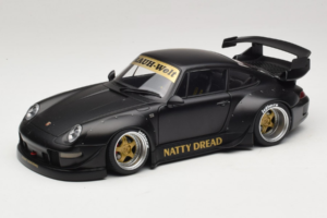 Porsche 911 993 RWB Matt Black With Gold Wheels AUTOart 1:18 78154 Compuesto
