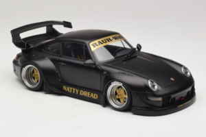 Porsche 911 993 RWB Matt Black With Gold Wheels AUTOart 1:18 78154 Compuesto - imagen 6 de 8