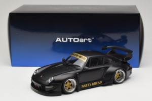 Porsche 911 993 RWB Matt Black With Gold Wheels AUTOart 1:18 78154 Compuesto - imagen 8 de 8