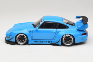 Porsche 911 993 RWB Azul Cielo Gun Grey Wheels AUTOart 1:18 78152 Compuesto - imagen 4 de 8